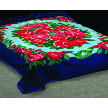 Blue Color Rose Printed Polyester Moving Blanket